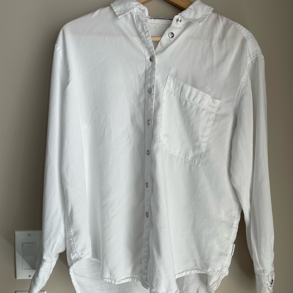 CALVIN KLEIN JEANS White Button Down Shirt | XS